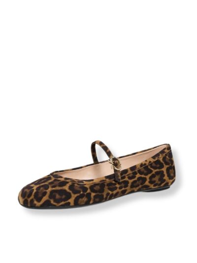 GIANVITO ROSSI Carla Camoscio Leopard Print Flats