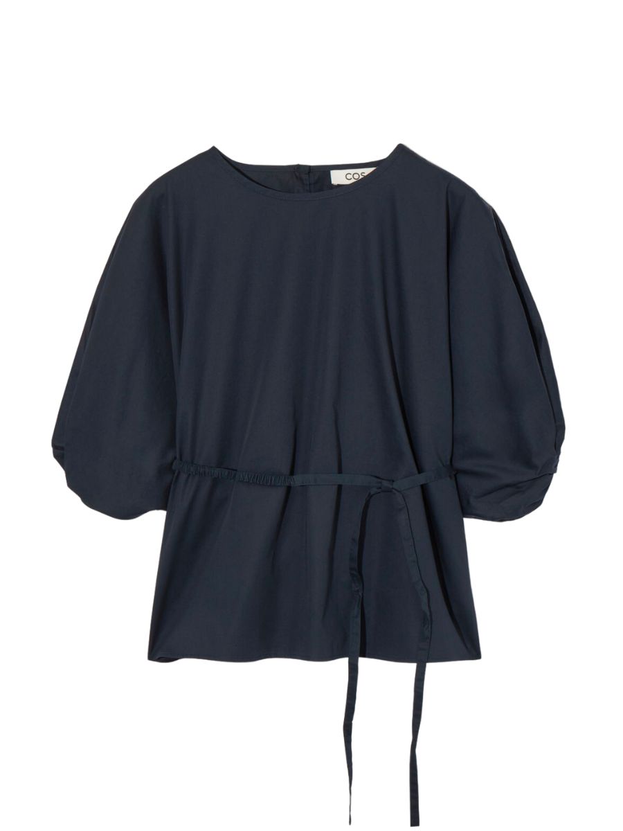 COS Belted Puff-Sleeve Blouse