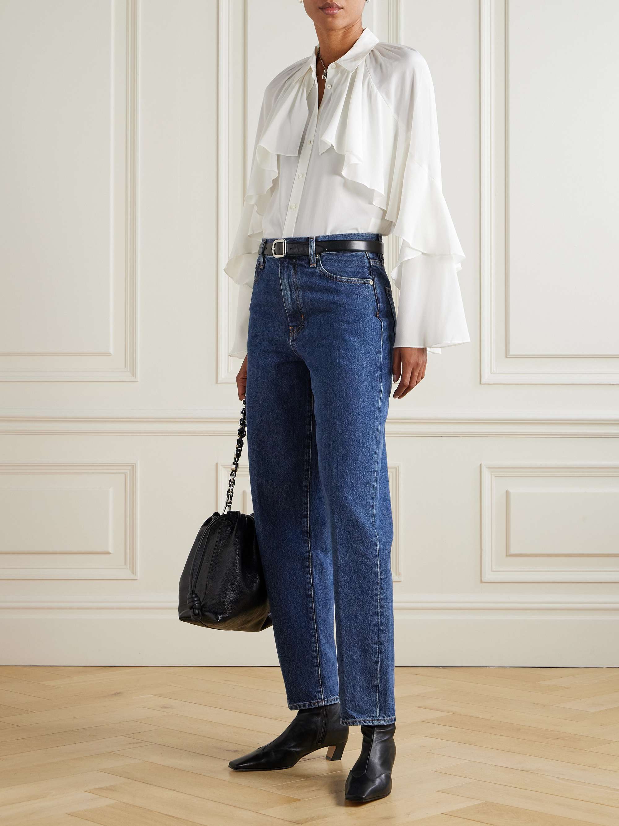 FRAME The Neat High-Rise Straight-Leg Jeans - alternate view