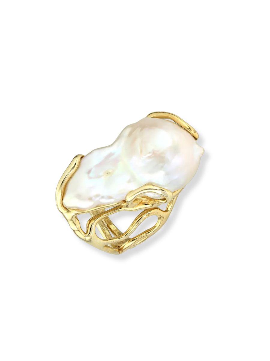 OBSIDIAN Pearl Metals Ring