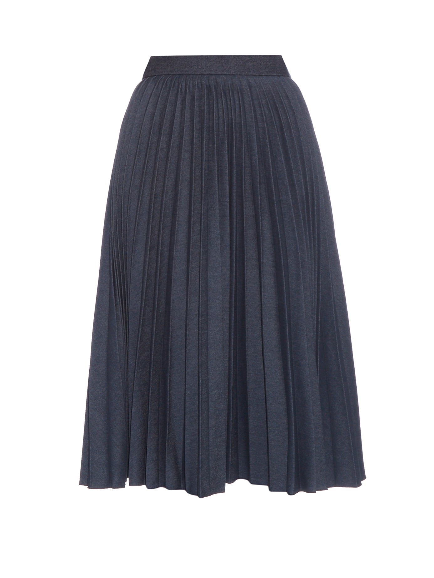 MSGM - Pleated Denim Midi Skirt | FASHION STYLE FAN