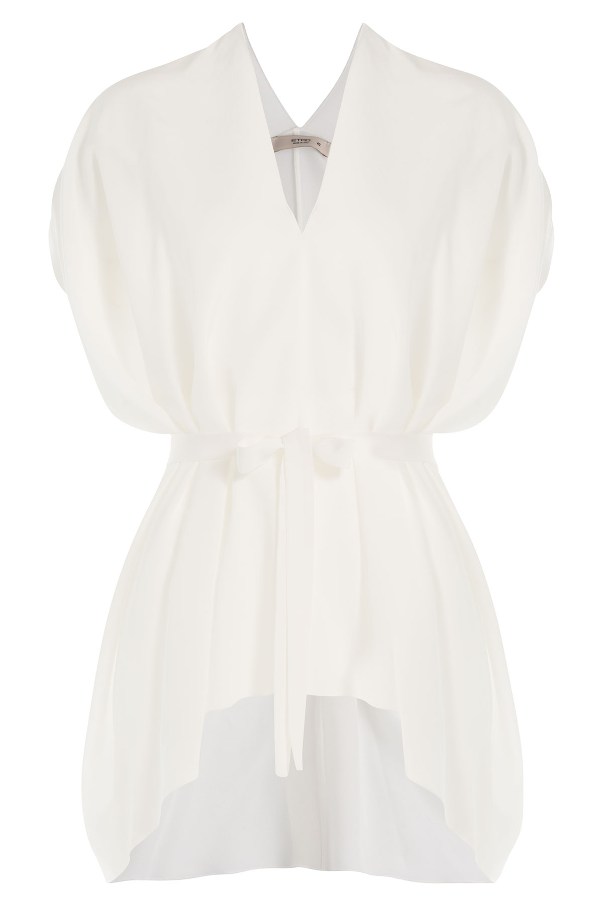 Etro - Asymmetric White Silk Top | FASHION STYLE FAN