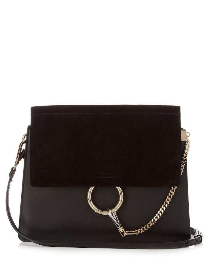 Chloé - Faye Medium Leather and Suede Shoulder Bag | ABOUT ICONS