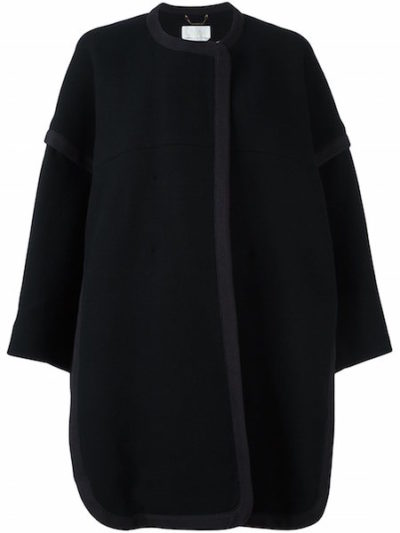 Chloe - Wool Cocoon Coat, Navy