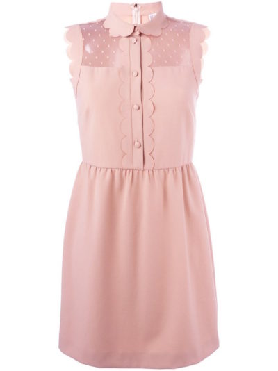 RED Valentino - Sleeveless Scalloped Trim Dress