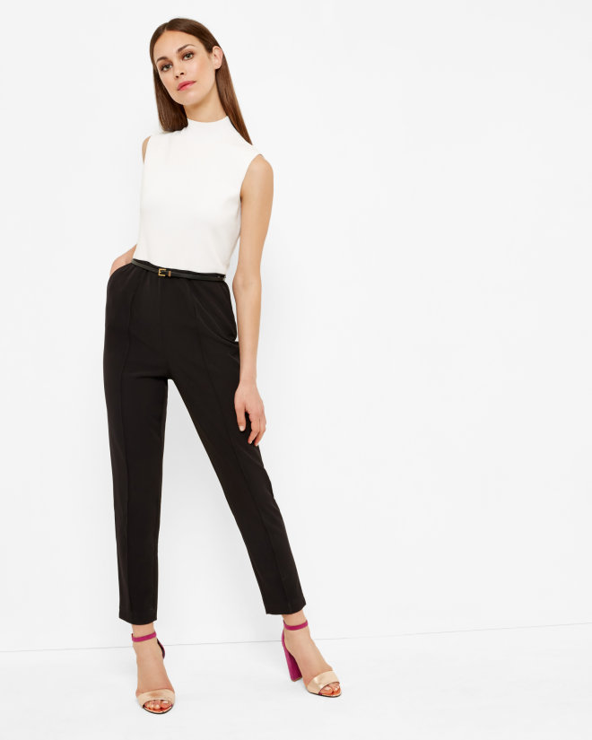 Ted Baker - Maciie High Neck Ribbed Jumpsuit | ABOUT ICONS