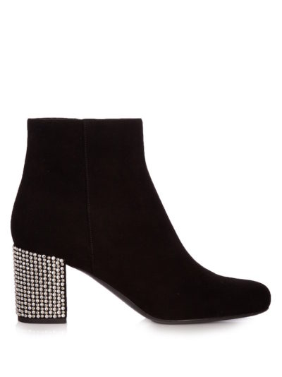 Saint Laurent - Block-Heel Suede Ankle Boots - Black