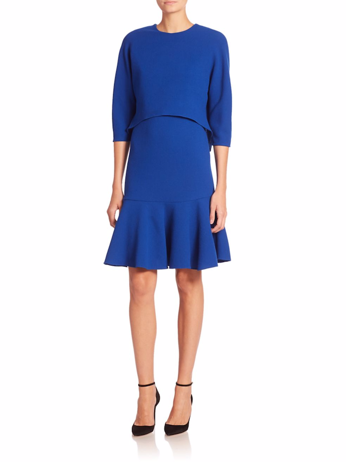 Teri Jon by Rickie Freeman - Wool Popover Dress - Blue | ABOUT ICONS
