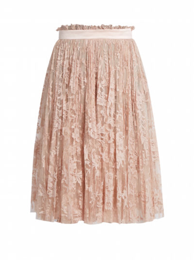 Alexander McQueen - Pleated Lace Skirt - Blush Pink