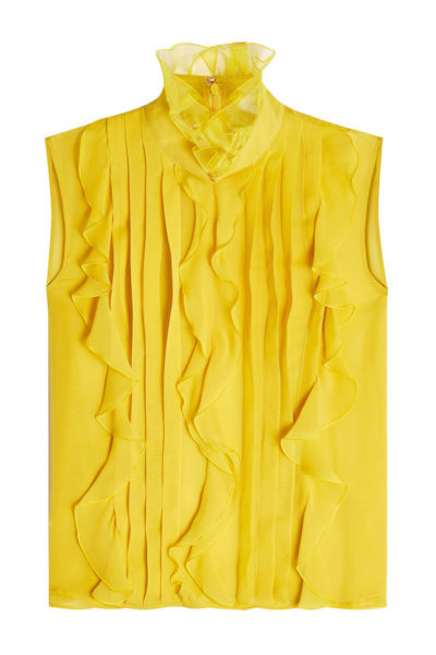 Giambattista Valli - Silk Chiffon Sleeveless Blouse - Yellow