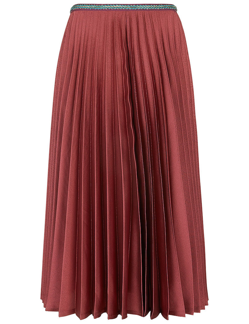 Leur Logette - Pink Satin Pleated Midi Skirt | ABOUT ICONS