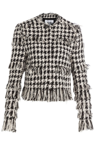 MSGM - Fringed Jacket - Black and White