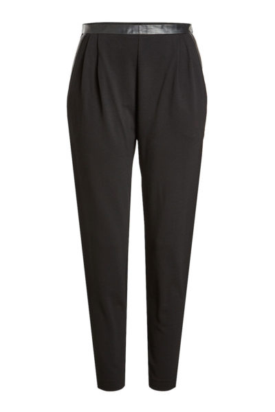 Max Mara - Tapered Pants with Leather - Black