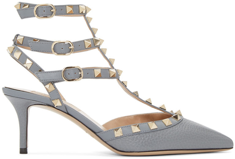 valentino core leather rockstud cage heels