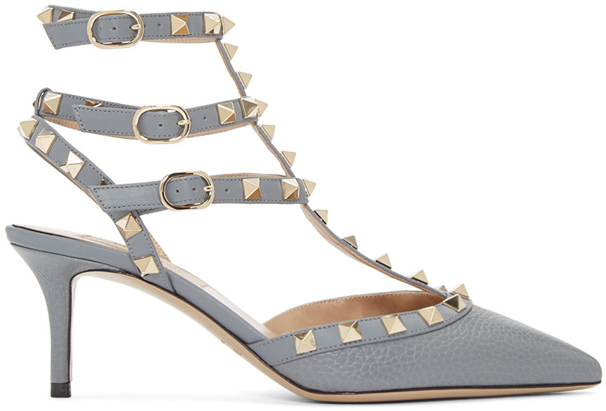 valentino core leather rockstud cage heels