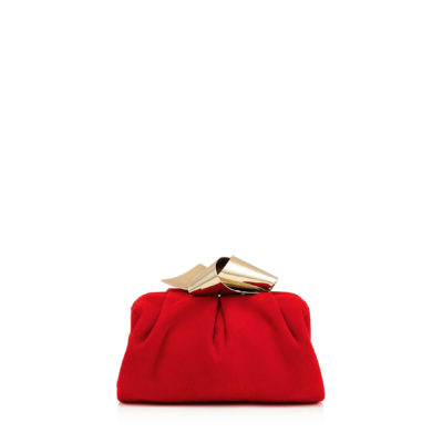 Jimmy Choo - CARA/S Red Suede Slouchy Clutch Bag