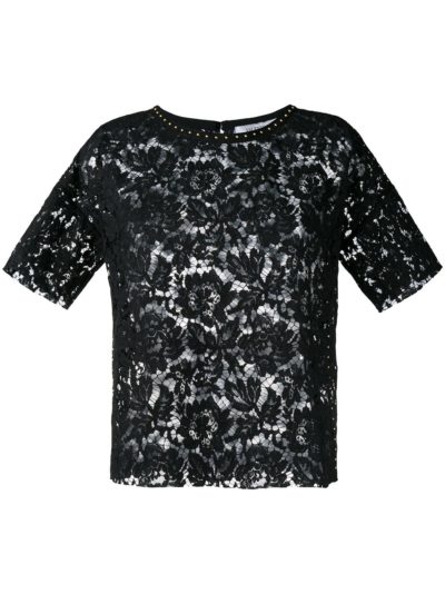 Valentino - Studded Heavy Lace Top