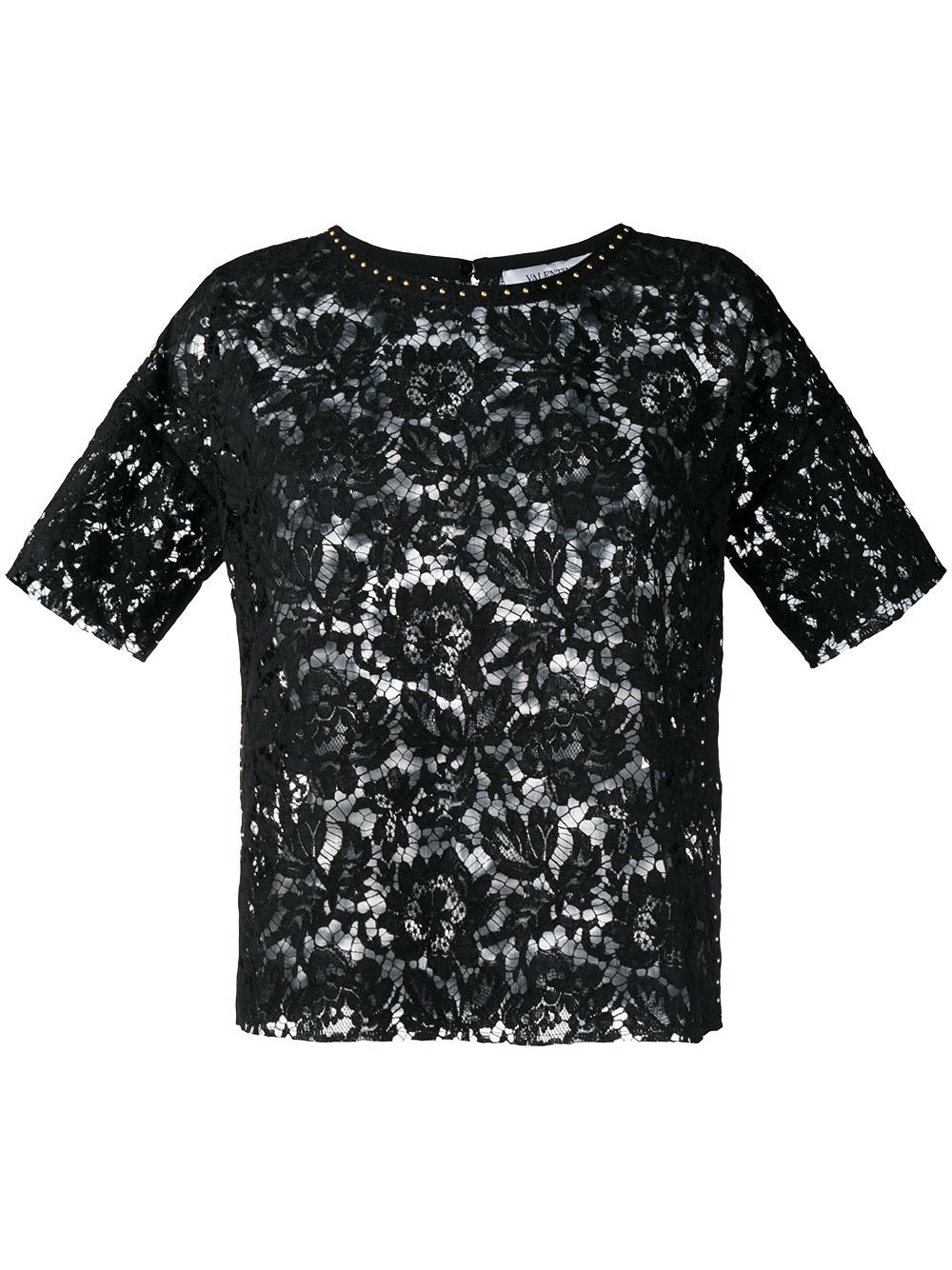 Valentino - Studded Heavy Lace Top | ABOUT ICONS