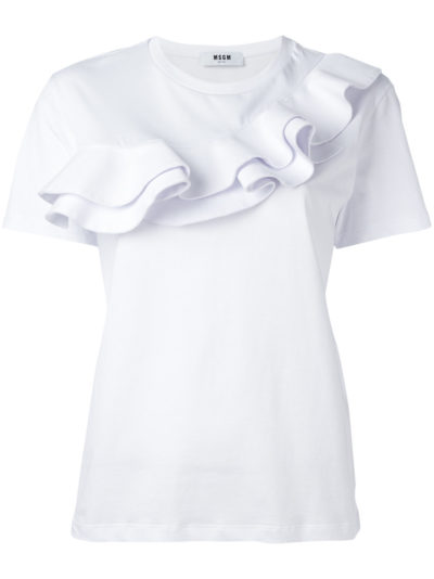MSGM - Ruffle-Detailed T-Shirt - White