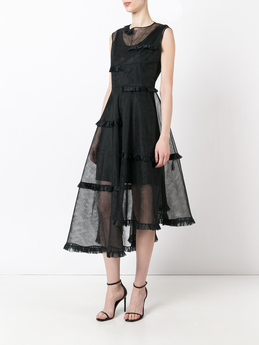 Paskal - Asymmetric Sheer Layer Dress - Black | ABOUT ICONS