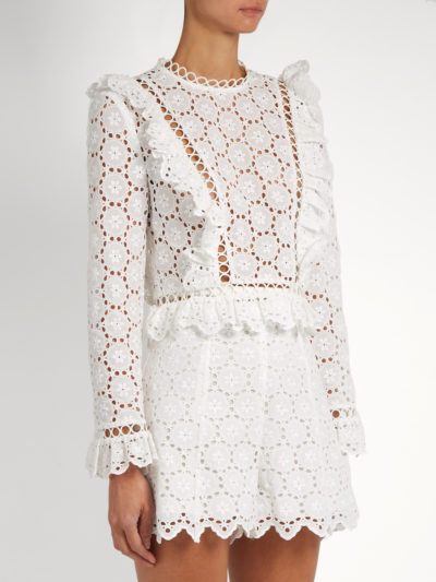 Zimmermann - Divinity Wheel Broderie-Anglaise Top - White