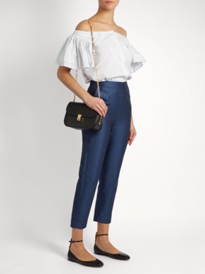 Isa Arfen - Cotton and Silk-Blend Twill Cropped Pants
