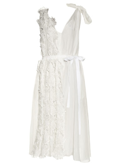Rochas - Flower-Applique Sleeveless Midi Dress - White