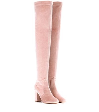 Aquazzura - Velvet Boots - Pink