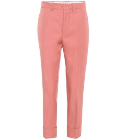 Marni - Cropped Satin Trousers - Pink