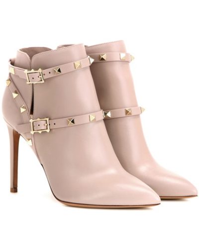 Valentino - Rockstud Leather Ankle Boots