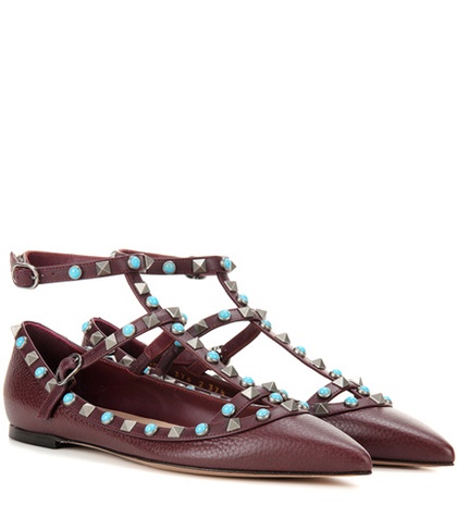 Valentino - Rockstud Rolling Leather Ballerinas | ABOUT ICONS