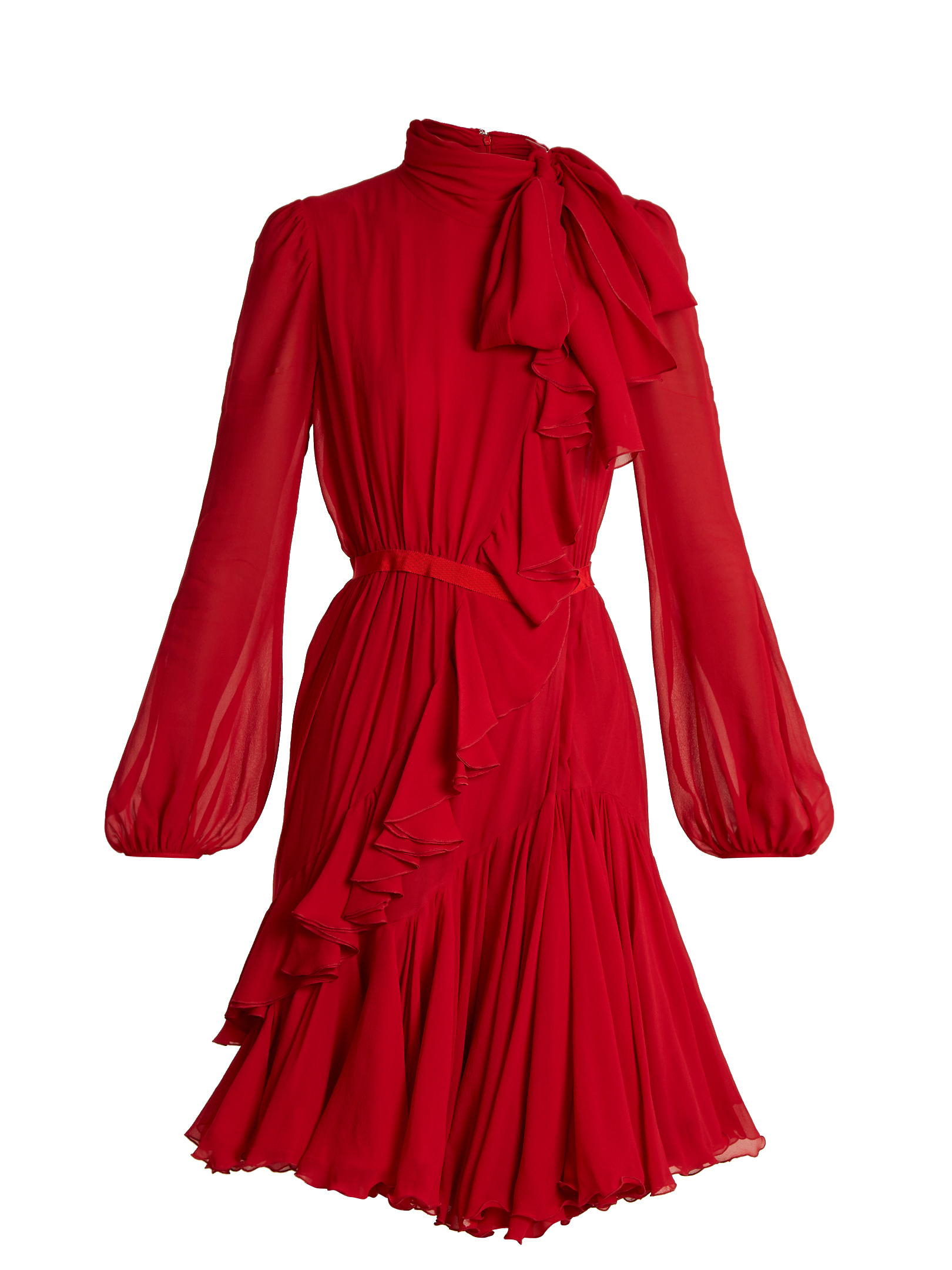 Giambattista Valli - Asymmetric Neck-Tie Silk-Georgette Dress | ABOUT ICONS