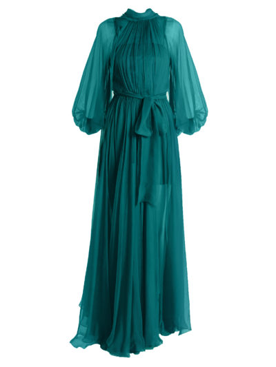 Maria Lucia Hohan - Adeola Tie-Waist Silk-Mousseline Gown