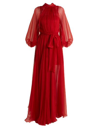 Maria Lucia Hohan - Adeola Tie-Waist Silk-Mousseline Gown