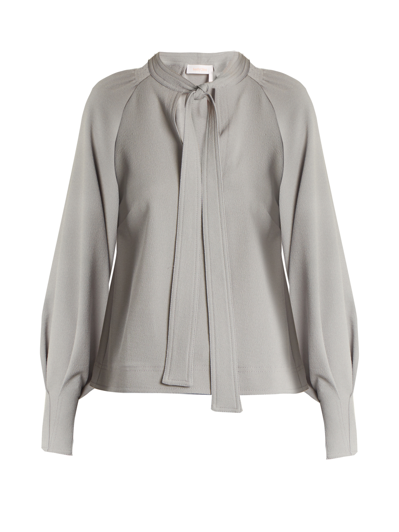 See By Chloé - Tie-Neck Crepe Blouse | ABOUT ICONS