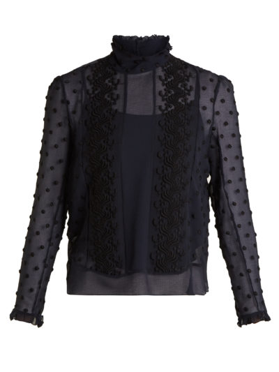 See By Chloé - Embroidered Crinkle-Georgette Blouse