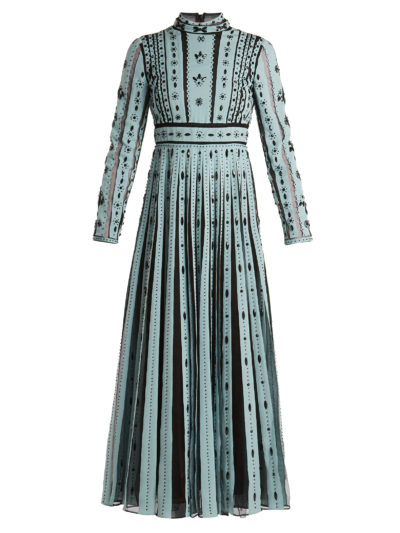 Valentino - Bead-Embellished Pleated Silk Dress