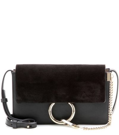 Chloé - Faye Small Leather And Suede Shoulder Bag - Black