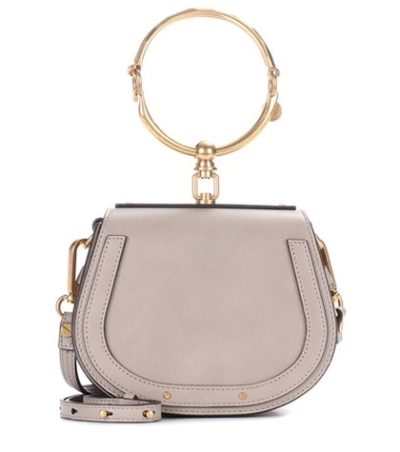 Chloé - Small Nile Leather And Suede Shoulder Bag - Gray