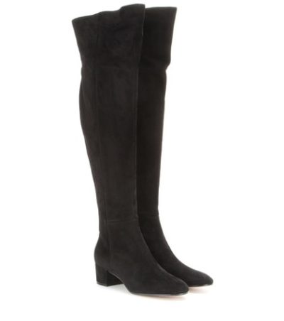 Gianvito Rossi - Suede Over-The-Knee Boots - Black