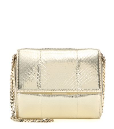 Givenchy - Pandora Box Micro Metallic Snakeskin Shoulder Bag - Gold