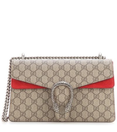 Gucci - Dionysus Gg Supreme Coated Canvas And Suede Shoulder Bag - Red