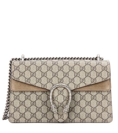 Gucci - Dionysus Gg Supreme Small Coated Canvas And Suede Shoulder Bag