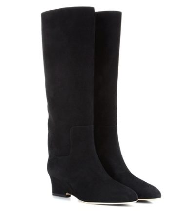 Jimmy Choo - Manson 50 Suede Wedge Boots - Black