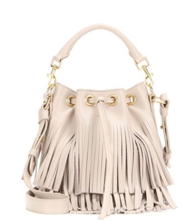 Saint Laurent - Small Bucket Fringed Leather Tote - Neutrals
