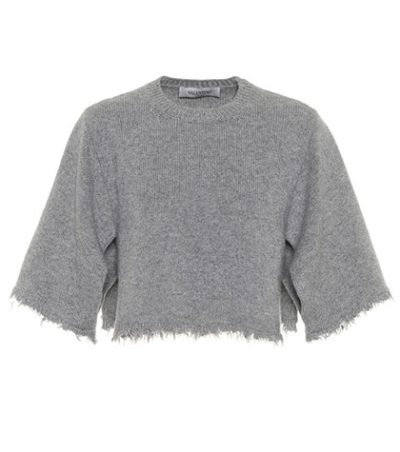 Valentino - Cropped Cashmere Sweater - Gray