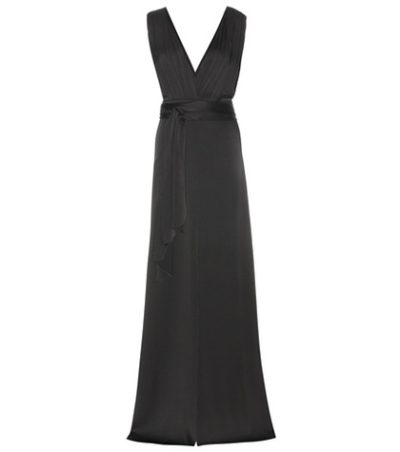 Victoria Beckham - Draped Satin Dress - Black