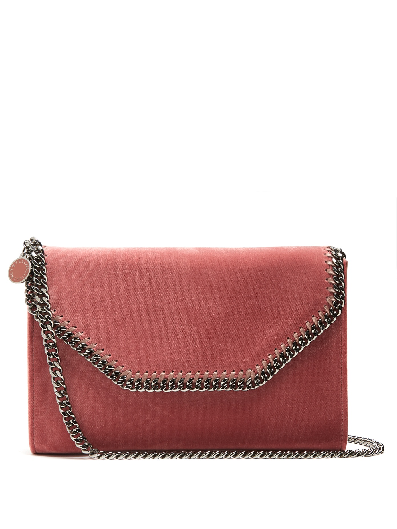 Stella McCartney - Falabella Mini Velvet Cross-Body Bag - Antique Pink ...