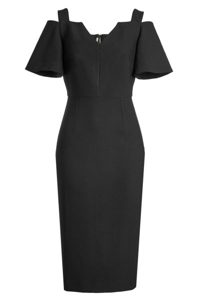 Roland Mouret - Tailored Dress with Cut-Out Shoulders - Black