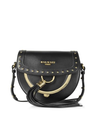 Balmain - Domaine 18 Glove Black Leather Crossbody Bag